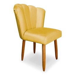 Cadeira de Jantar Pétala Estofada Pés Palito Suede - 1
