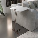 Ver imagem 2 de Mesa L50 Lateral Aproximação Sofá Branca Base Café