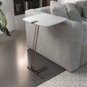 Mesa L50 Lateral Aproximação Sofá Branca Base Café - 2