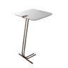 Mesa L50 Lateral Aproximação Sofá Branca Base Café - 1