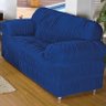 Capa para Sofá com Elástico Tecido Malha 3 Peças Azul - 2