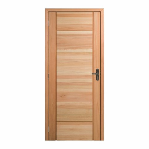 Kit Porta Pronta Maciça de Eucalipto 214x89x14cm PM95 Clean Abertura Esquerda Cruzeiro Portas