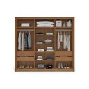 Ver imagem 4 de Guarda Roupa Casal 3 Portas de Correr (1 C/ Espelho) e 4 Gavetas Porto Freijo/cinza - Politorno