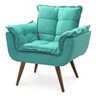 Poltrona Decorativa Sala Recepção Escritório Opala 1 Lugar Azul Tiffany - 1