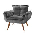 Ver imagem 1 de Poltrona Opala Suede Cinza - Montanaris Decor
