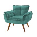 Ver imagem 1 de Poltrona Decorativa Sala Recepção Escritório Pérola - Suede Azul Tifany