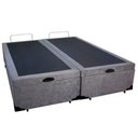 Ver imagem 2 de Cama Box Baú Casal Bipartido Suede Sereneprime Cinza 138x188x44