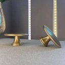 Ver imagem 2 de Kit 20 Puxadores Móveis Botão Ponto Dourado 3x2cm Redondo Zamac Tucson Torralba