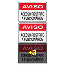 Ver imagem 3 de Combo 6 Placas De Sinalização Aviso Acesso Restrito A Funcionários 30x20 Acesso - S-233 F9e