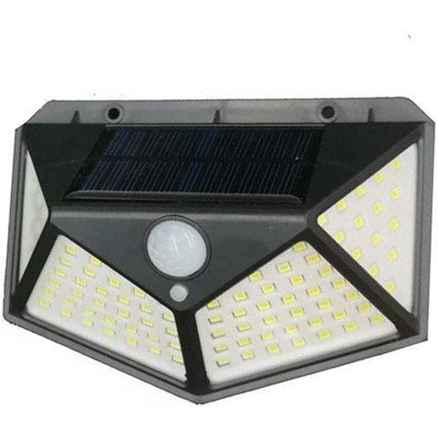 Luminária Solar 100 Leds C/ Sensor Presença - À Prova D'água