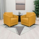 Ver imagem 2 de Kit 2 Poltronas Decorativa para Sala Recepção Manicure Consultório Celine Suede