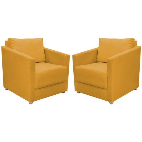 Kit 2 Poltronas Decorativa para Sala Recepção Manicure Consultório Celine Suede