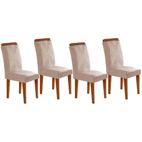 Kit 2 Cadeiras Sala Jantar Amsterdã 4 Un Imbuia/suede Creme - Rufato
