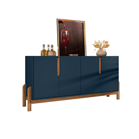 Buffet Lizz 1.70 Azul Cobalto/cedro - Casa D Móveis