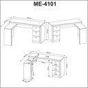 Ver imagem 4 de Kit para Escritório com 1 Mesa em L e 1 Estante 2 Portas Cor:nogal