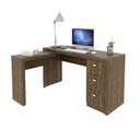 Ver imagem 6 de Kit para Escritório com 1 Mesa em L e 1 Estante 2 Portas Cor:nogal