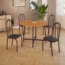Ver imagem 2 de Conjunto Sala de Jantar 90cm Ilhabela 4 Cad Marrom C- Preto