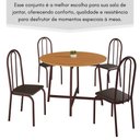 Ver imagem 3 de Conjunto Sala de Jantar 90cm Ilhabela 4 Cad Marrom C- Preto