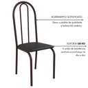 Ver imagem 6 de Conjunto Sala de Jantar 90cm Ilhabela 4 Cad Marrom C- Preto