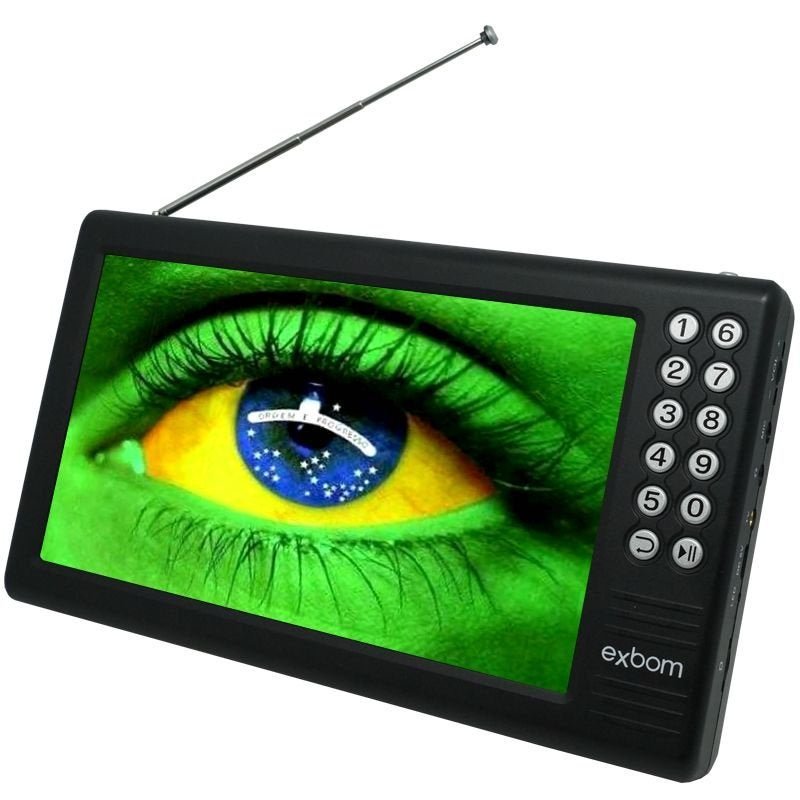 Mini TV Digital Portátil Hd Tela 7.0 Polegadas USB SD Rádio Fm Isdb-T Monitor Exbom MTV-70A - 2