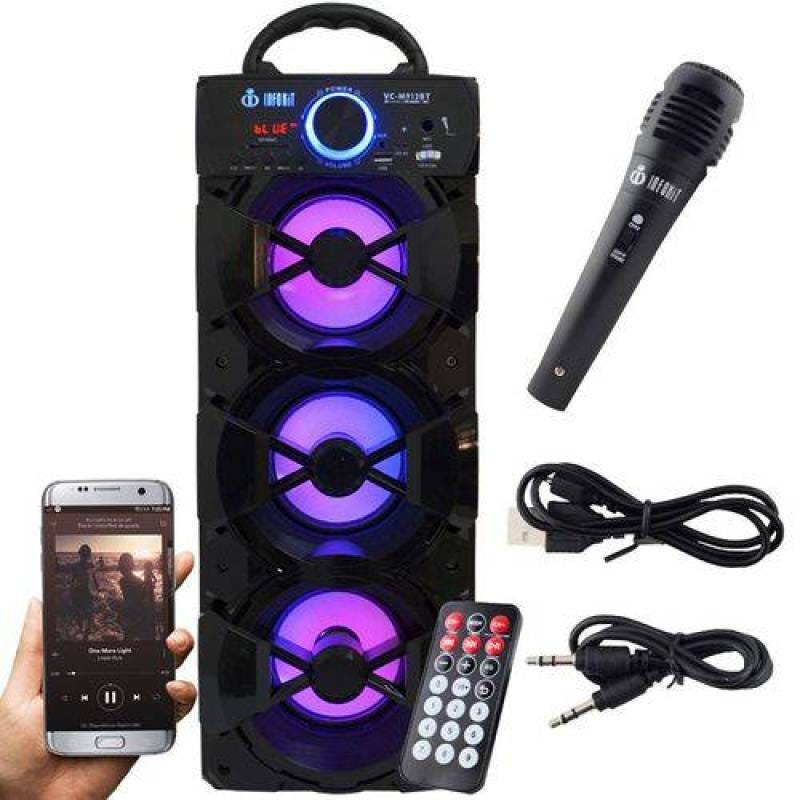 Caixa Som Portátil Bluetooth Mp3 Fm USB SD Microfone Infokit Preta Vc-M912Bt - 4