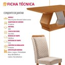 Ver imagem 2 de Conjunto de Jantar Alvorada 6 Lugares Tampo MDF Cadeiras Lorena Veludo Creme 180cm Moderna