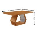 Ver imagem 4 de Conjunto de Jantar Alvorada 6 Lugares Tampo MDF Cadeiras Lorena Veludo Creme 180cm Moderna