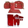 Kit Saída Maternidade Masculina Vermelha + kit Bolsas Caramelo 4 Pç A2 - 1