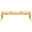 Ver imagem 2 de Banco Ricco 3 Lugares Madeira com Assento Palhinha Amêndoa