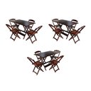 Ver imagem 1 de Kit 3 Jogos de Mesa Dobravel com 4 Cadeiras de Madeira 120x70 para Restaurante e Bar - Imbuia