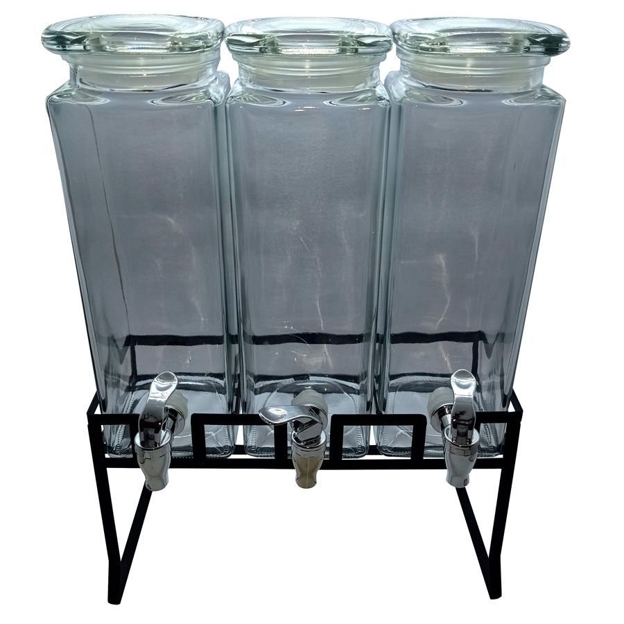 Jogo de 3 Suqueiras em Vidro com Suporte de Metal - 2.3 L, L'hermitage