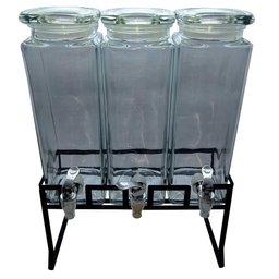 Jogo de 3 Suqueiras em Vidro com Suporte de Metal - 2.3 L, L'hermitage - 1