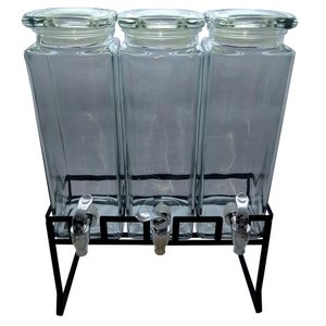 Jogo de 3 Suqueiras em Vidro com Suporte de Metal - 2.3 L, L'hermitage