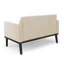 Ver imagem 5 de Sofá Namoradeira com 2 Poltronas Base de Madeira Fixa Preto Marisa Suede - D’Rossi Grafite