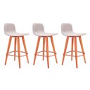 Ver imagem 1 de Kit 3 Banquetas Baixas Linea Aço Cobre para Cozinha Balcao Ilha Gourmet Design - Cinza Assento