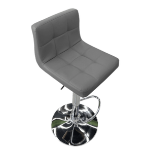 Banqueta Estofada Gomos Confort Base Cromada Cinza