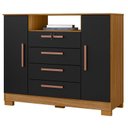 Ver imagem 2 de Cômoda Madri e Guarda Roupa Casal San Diego com Espelho Carvalho Americano Preto - Incorplac
