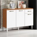 Ver imagem 6 de Balcao com Tampo 3p 1g 120 Cm Mdp Atenas Cinamomo Branco Armoveis