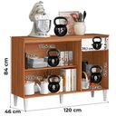 Ver imagem 3 de Balcao com Tampo 3p 1g 120 Cm Mdp Atenas Cinamomo Branco Armoveis