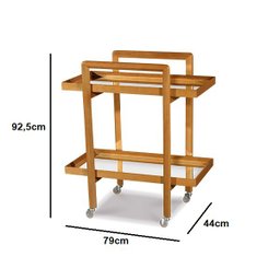 Bar Aparador Olívia 790 c/ Espelho Amêndoa - Jowanel - 2