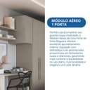 Ver imagem 6 de Guarda-Roupa Módulo Aéreo 1 Portas Elegance Cinza/Níquel