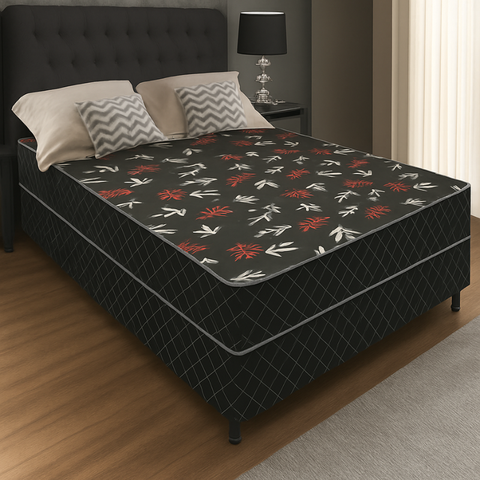 Cama Box Casal Conjugada Ortopédico Preta Premium