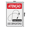 Combo 3 Placas De Sinalização Atenção Protetor Auricular Uso Obrigatório 20x30 Acesso - S-200 F9e - 2