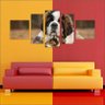 Quadro Decorativo Cão São Bernardo Pet Shop Mosaico 5 Peças - 1