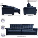 Ver imagem 2 de Sofá Retrátil e Reclinável 2,15m Molas Ensacadas Cama inBox Big Space com Bordado 3D Velusoft