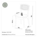 Ver imagem 4 de Kit 2 Cadeiras em Mdf Freijó Assento Estofado Tweed Liso Claro Encosto com Tela Dalla Costa
