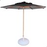 Ombrelone Guarda Sol 3,00m Preto de Madeira Piscina e Jardim com Base - 1