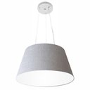 Ver imagem 1 de Lustre Pendente Cone Vivare Md-4001 Cúpula em Tecido 21/40x30cm - Bivolt Rustico-cinza 127/220v