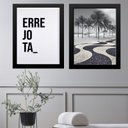 Ver imagem 1 de Kit 2 Quadros Rio de Janeiro - Errejota Copacabana 45x34cm - com Vidro:moldura Branca