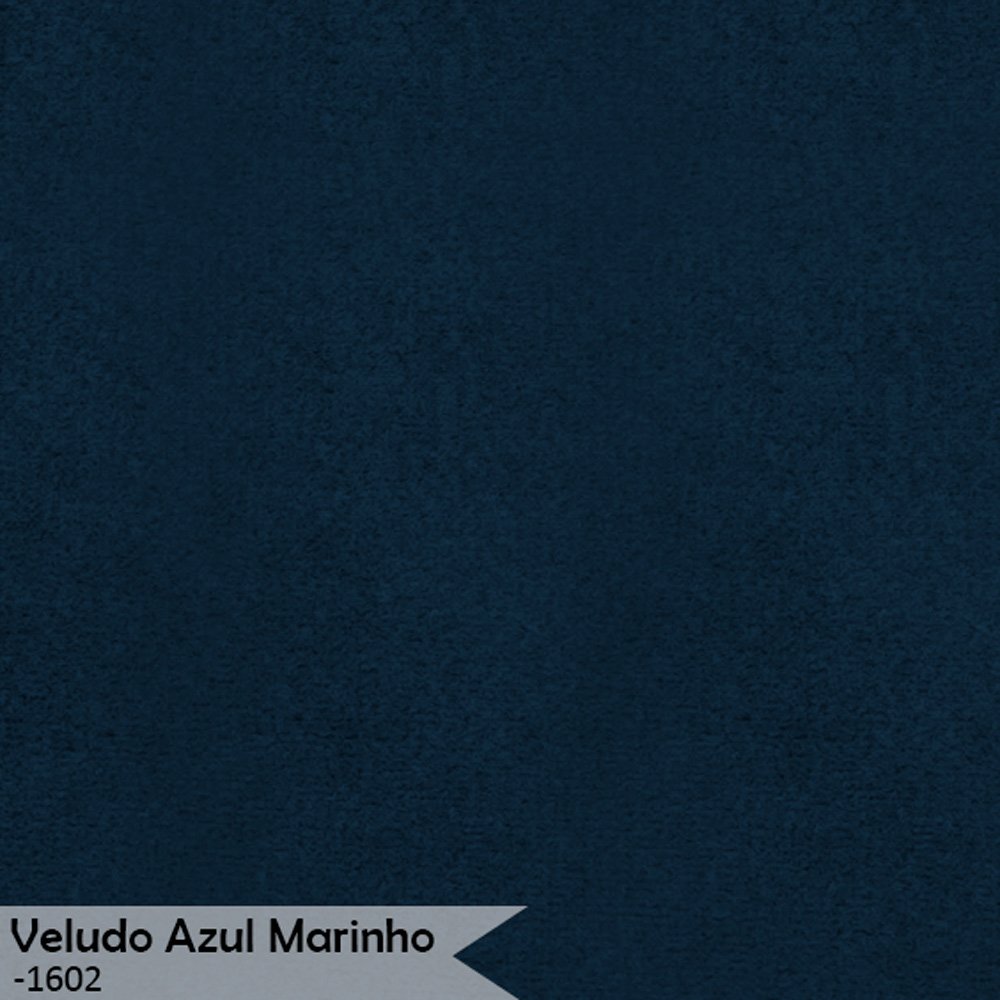 Kit 2 Poltronas Decorativa Sala de Estar Luana Base Preta Veludo Azul Marinho - Montanaris Decor Md - 6